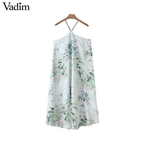 vadim women floral print midi dress sleeveless halter collar female casual chic summer mid calf dresses vintage vestidos qc231, Black;gray
vadim women floral print midi dress sleeveless halter collar female casual chic summer mid calf dresses vintage vestidos qc231, Black;gray
