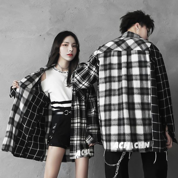 patchwork streetwear men shirt oversized black white men plaid shirts women loose autumn long sleeve hip hop casual coat 50cs, White;black
patchwork streetwear men shirt oversized black white men plaid shirts women loose autumn long sleeve hip hop casual coat 50cs, White;black