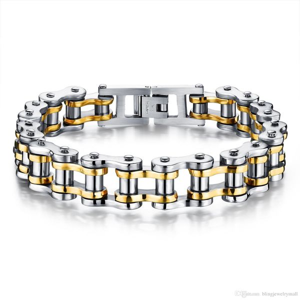 215mm biker 316l stainless steel mens bracelet fashion sports jewelry bike bicycle chain link bracelet casual jewellery gs781, Black
215mm biker 316l stainless steel mens bracelet fashion sports jewelry bike bicycle chain link bracelet casual jewellery gs781, Black