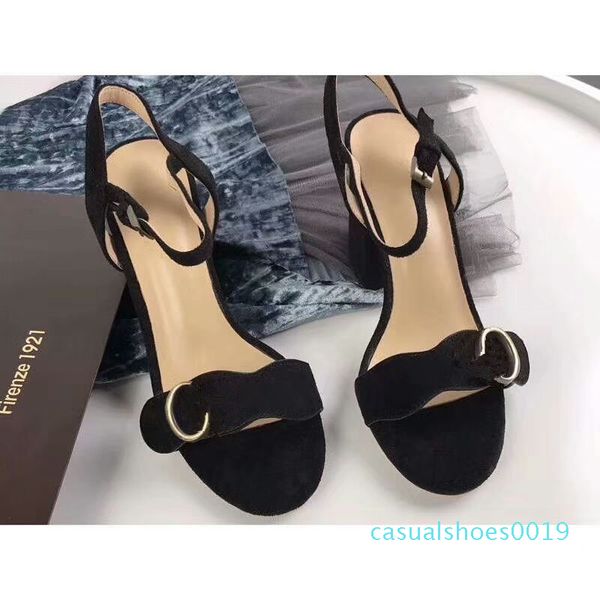 designer 2018 new luxury high heels leather suede mid-heel brand sandal women woman summer sandals size 35-40 girls summer shoes c19, Black
designer 2018 new luxury high heels leather suede mid-heel brand sandal women woman summer sandals size 35-40 girls summer shoes c19, Black