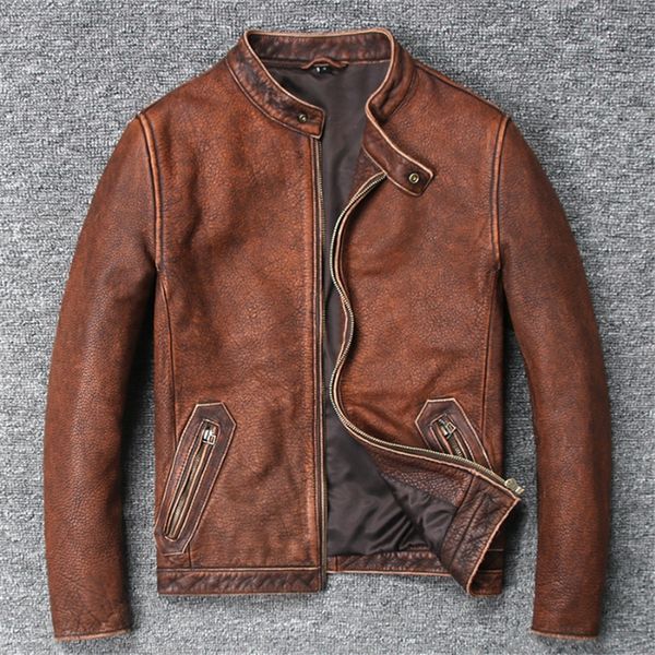 biker jacket fashion pure cow leather coat for male spring autumn geniune leather jackets short slim motocycle vintage outwear, Black
biker jacket fashion pure cow leather coat for male spring autumn geniune leather jackets short slim motocycle vintage outwear, Black