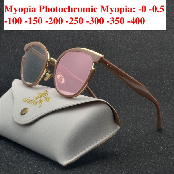 2019 cat transition sunglasses pchromic myopia eyeglasses finished myopia glasses for computer optical glasses frame nx, Black