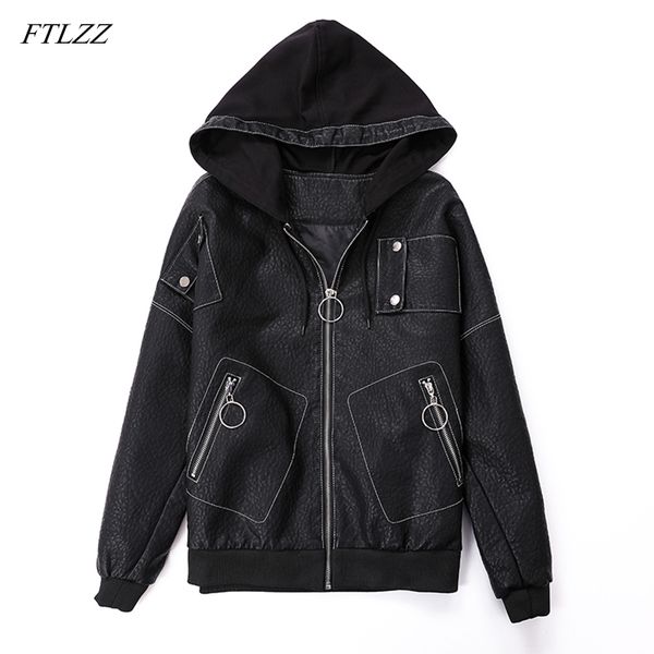 ftlzz women pu leather jacket casual hooded faux soft leather biker motorcycle jacket ladies basic balck street outerwear coat, Black
ftlzz women pu leather jacket casual hooded faux soft leather biker motorcycle jacket ladies basic balck street outerwear coat, Black