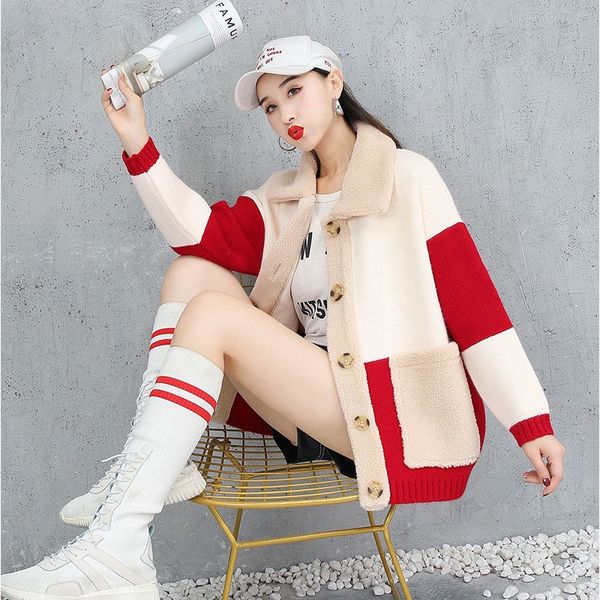 cardigan knitted sweater women color collision spliced harajuku jumper sueter mujer truien dames korean loose winter coat, White
cardigan knitted sweater women color collision spliced harajuku jumper sueter mujer truien dames korean loose winter coat, White
