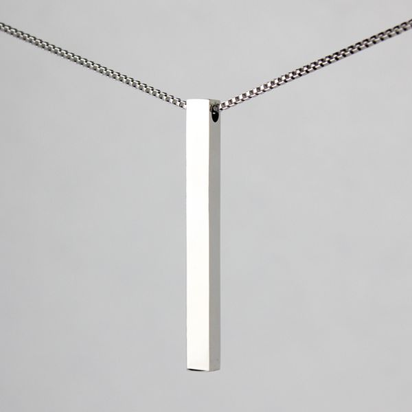 square custom name pendant vertical bar necklace engraved date name pendant stainless steel necklace square custom, Silver
square custom name pendant vertical bar necklace engraved date name pendant stainless steel necklace square custom, Silver