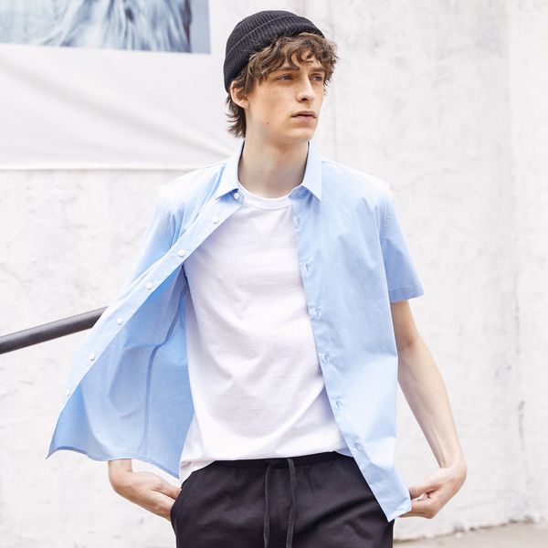 metersbonwe short sleeve shirt for men new summer trend solid color shirt cool and breathable poplin for handsome men, White;black
metersbonwe short sleeve shirt for men new summer trend solid color shirt cool and breathable poplin for handsome men, White;black