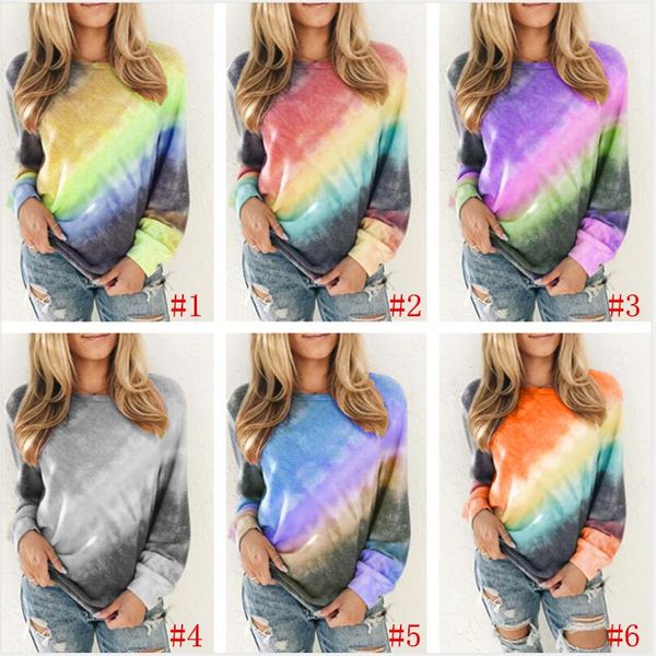 fashion women rainbow gradient sweatshirts long sleeve crew neck t shirt tie dye oversized spring loose tshirt tee ladies clothes d21705, White
fashion women rainbow gradient sweatshirts long sleeve crew neck t shirt tie dye oversized spring loose tshirt tee ladies clothes d21705, White