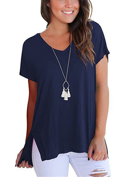 2019 womens summer short sleeve t shirts v neck tunic roll up cute tees loose fitted henley workout shirts, White
2019 womens summer short sleeve t shirts v neck tunic roll up cute tees loose fitted henley workout shirts, White
