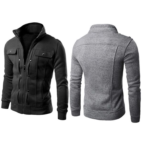 men stand neck long sleeve zipper up solid fleece hoodie jacket coat casual spring, autumn with pocket, Black;brown
men stand neck long sleeve zipper up solid fleece hoodie jacket coat casual spring, autumn with pocket, Black;brown