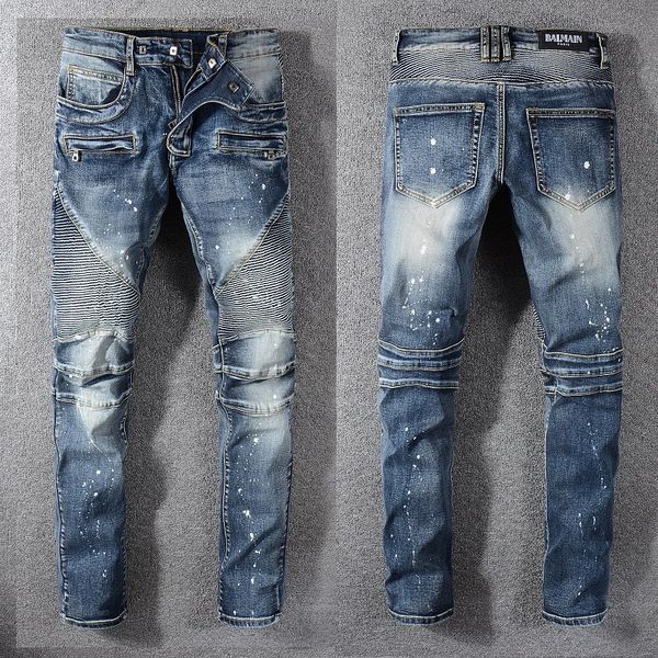luxury mens jeans fashion classic straight denim pants mens designer denim jeans distressed ripped biker brand jeans, Blue
luxury mens jeans fashion classic straight denim pants mens designer denim jeans distressed ripped biker brand jeans, Blue