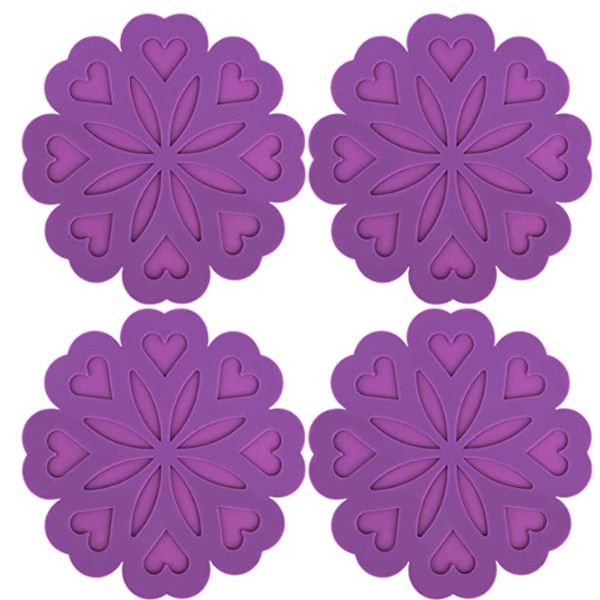 4 set silicone pot holders, trivet mat, jar opener, spoon rest and kitchen trivet, non slip flexible, durable, heat resistant purple
4 set silicone pot holders, trivet mat, jar opener, spoon rest and kitchen trivet, non slip flexible, durable, heat resistant purple