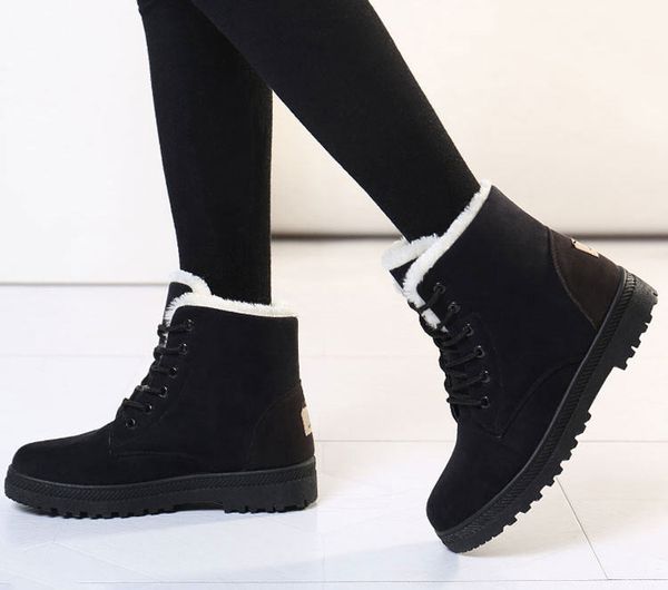 snow boots 2019 warm fur plush insole women winter boots square high heel flocking ankle women's shoes lace winter shoes, Black
snow boots 2019 warm fur plush insole women winter boots square high heel flocking ankle women's shoes lace winter shoes, Black