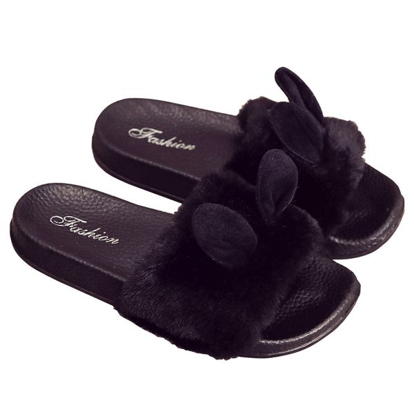 MAO MAO Slipper Female Outside Wearing Casual Personality Fashion Euro-american Wind Home Bedroom Slipper Rabbit Ears Black Size 36-40
MAO MAO Slipper Female Outside Wearing Casual Personality Fashion Euro-american Wind Home Bedroom Slipper Rabbit Ears Black Size 36-40