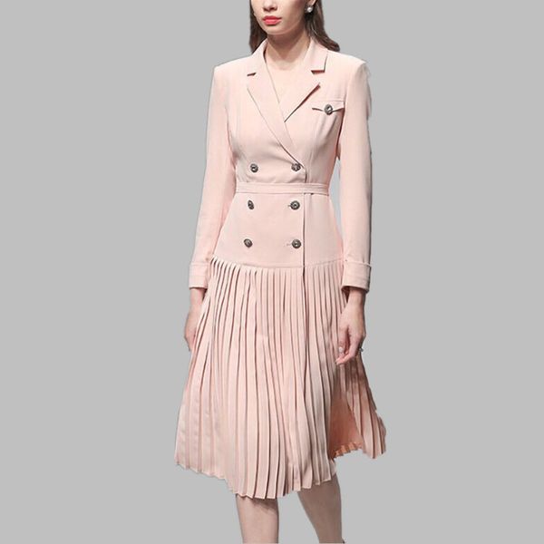 hamaliel women turn down collar long trench coat 2019 runway spring vintage double breasted bodycon pleated outerwear with belt, Black
hamaliel women turn down collar long trench coat 2019 runway spring vintage double breasted bodycon pleated outerwear with belt, Black