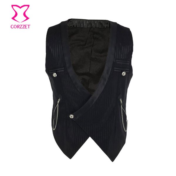 black striped v neck sleeveless cosplay medieval coat victorian steampunk vest men retro vintage jacket mens gothic clothing, Black;white
black striped v neck sleeveless cosplay medieval coat victorian steampunk vest men retro vintage jacket mens gothic clothing, Black;white