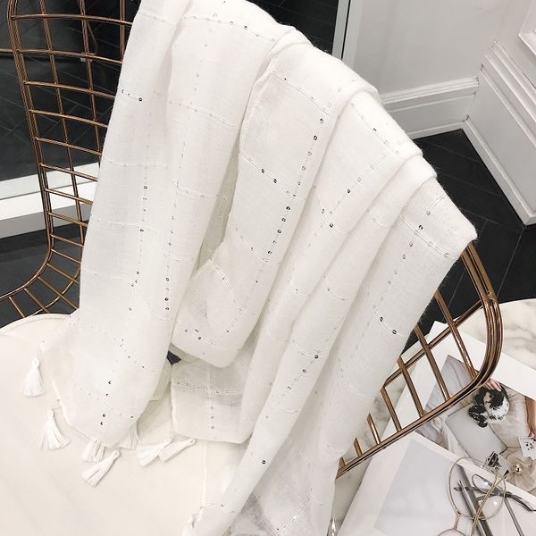 2020 new white sequin tassel pure cotton scarf women's art summer spring summer autumn shawl women's headscarf silk scarf, Blue;gray
2020 new white sequin tassel pure cotton scarf women's art summer spring summer autumn shawl women's headscarf silk scarf, Blue;gray