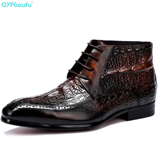 qyfcioufu 2019 fashion design genuine leather men ankle boots high lace up booties dress shoes basic alligator skin boots, Black
qyfcioufu 2019 fashion design genuine leather men ankle boots high lace up booties dress shoes basic alligator skin boots, Black