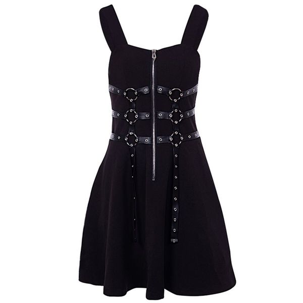 rosetic women gothic dress summer a line high waist slim spaghetti strap patchwork backless punk japanese rivet streetwear, Black;gray
rosetic women gothic dress summer a line high waist slim spaghetti strap patchwork backless punk japanese rivet streetwear, Black;gray