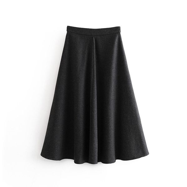 women vintage solid color big swing grey long skirt faldas mujer ladies back zipper streetwear casual slim chic skirts qun515, Black
women vintage solid color big swing grey long skirt faldas mujer ladies back zipper streetwear casual slim chic skirts qun515, Black