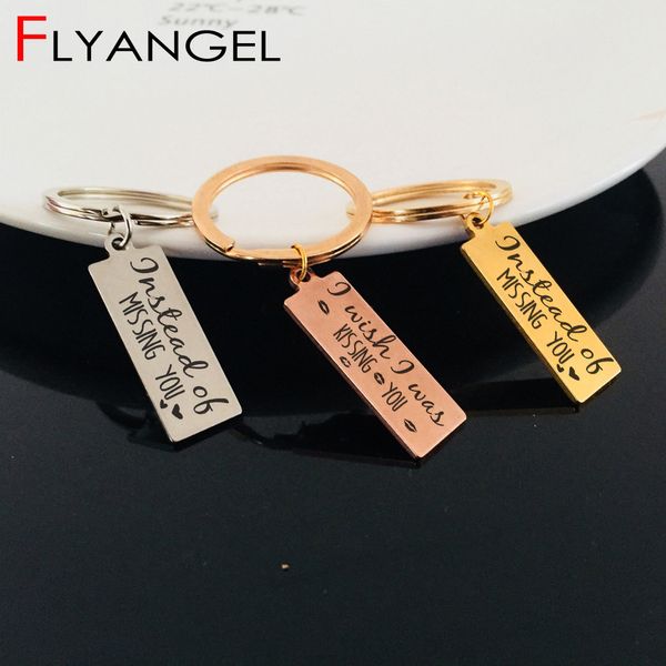 

new design keychain engraved instead of miss you i wish i kiss you cute bag charm key holder long distance lover keyring gifts, Silver