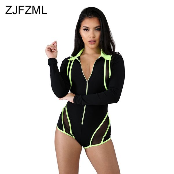 green striped print bandage playsuit women black mesh patchwork long sleeve short bodysuit csual v neck zipper up jumpsuit, Black;white
green striped print bandage playsuit women black mesh patchwork long sleeve short bodysuit csual v neck zipper up jumpsuit, Black;white