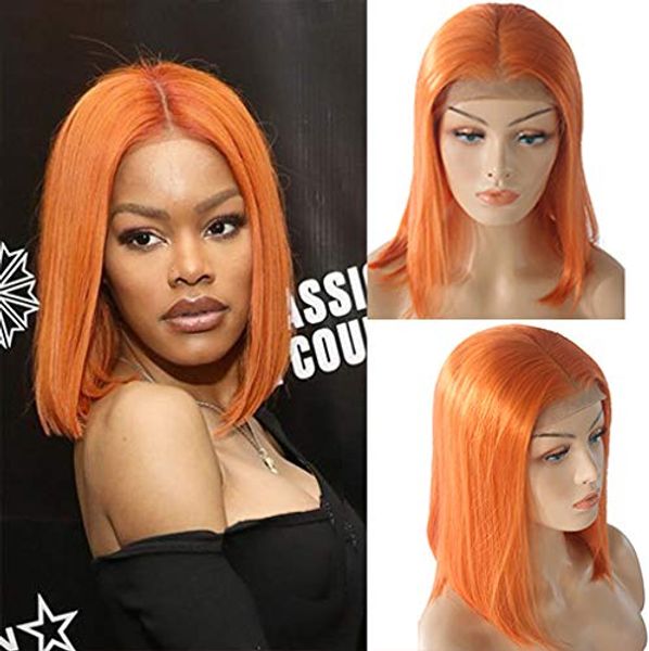 orange color lace bob wig straight 8" pre plucked remy human hair short cut peruvian lace wig 180% density 13x4 swiss lace glueless bob, Black
orange color lace bob wig straight 8" pre plucked remy human hair short cut peruvian lace wig 180% density 13x4 swiss lace glueless bob, Black