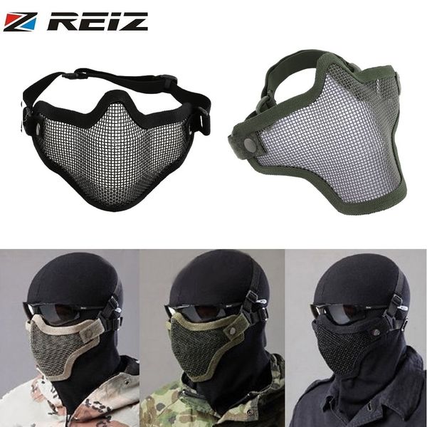 reiz half lower face coverage helmets metal steel net mesh tactical protective mask for war game paintball hunting
reiz half lower face coverage helmets metal steel net mesh tactical protective mask for war game paintball hunting