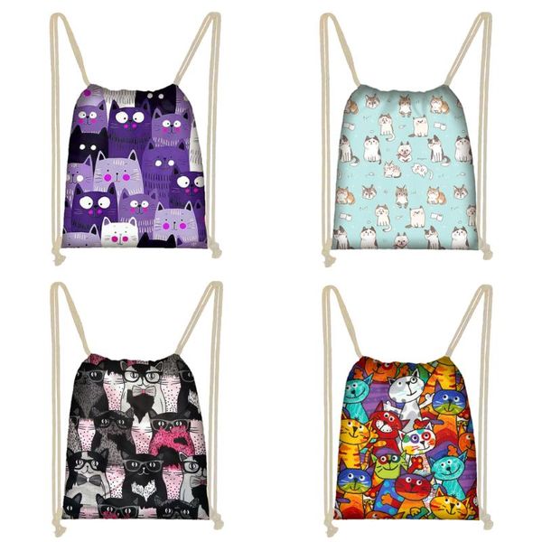 twoheartsgirl cute cartoon cat print drawstring bags for women kids small travelling storage bags unique boys girls softbacks
twoheartsgirl cute cartoon cat print drawstring bags for women kids small travelling storage bags unique boys girls softbacks