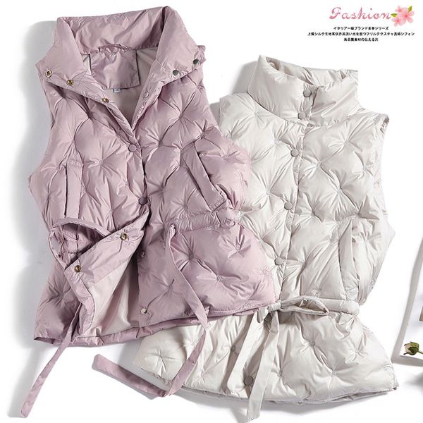 autumn winter women short sleeveless jacket warm thick white duck down vest coat female drawstring tie bow down waistcoat a1799, Black
autumn winter women short sleeveless jacket warm thick white duck down vest coat female drawstring tie bow down waistcoat a1799, Black