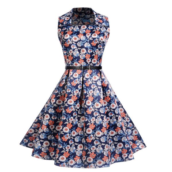 fashion summer dress female women vintage square collar sleeveless floral printed evening party swing dress elbise robe vestidos, Black;gray
fashion summer dress female women vintage square collar sleeveless floral printed evening party swing dress elbise robe vestidos, Black;gray