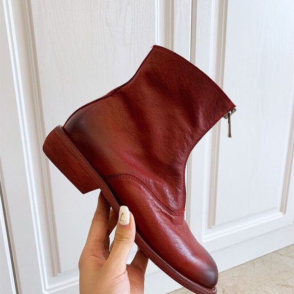 wild leisure shoes zipper luxury fashion short boots vintage pleated inverted boots women's middle tube martin boots waterproof flat sh, Black
wild leisure shoes zipper luxury fashion short boots vintage pleated inverted boots women's middle tube martin boots waterproof flat sh, Black