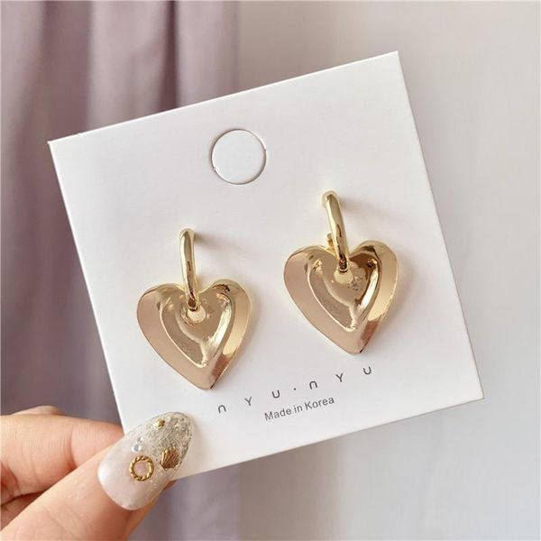 korea style love heart temperament simple retro personality hoop earrings for women fashion jewelry accessories, Golden;silver
korea style love heart temperament simple retro personality hoop earrings for women fashion jewelry accessories, Golden;silver