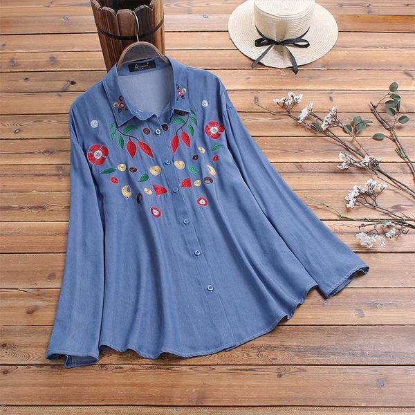 women's blouses & shirts 2021 vintage casual long sleeve button down tunic embroidery women turn collar loose blusas femininas 7, White
women's blouses & shirts 2021 vintage casual long sleeve button down tunic embroidery women turn collar loose blusas femininas 7, White