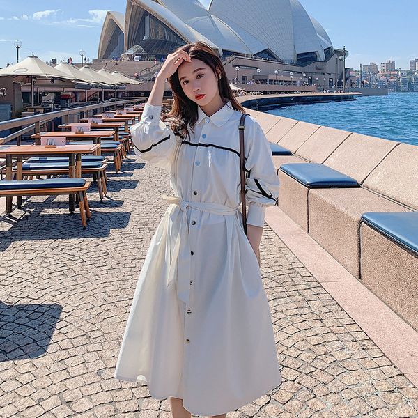 2019 new female shirt style long casual thin trench coat belt single-breasted cotton korean style trench coat for women d35, Tan;black
2019 new female shirt style long casual thin trench coat belt single-breasted cotton korean style trench coat for women d35, Tan;black