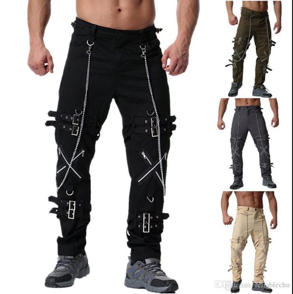 2019 chain pants trend men's european and american youth men's personality zipper decoration large size casual trousers, Black
2019 chain pants trend men's european and american youth men's personality zipper decoration large size casual trousers, Black