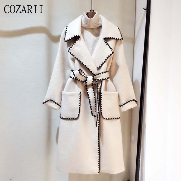 women's blend coat 2019 autumn and winter new casual fashion women jacket loose plus solid color wavy side with wool coat jacket, Black
women's blend coat 2019 autumn and winter new casual fashion women jacket loose plus solid color wavy side with wool coat jacket, Black