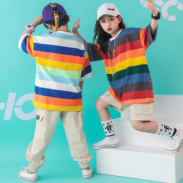 child hip hop clothing running casual pants striped oversized t shirt for girls boys dance costume ballroom dancing clothes, Black;red
child hip hop clothing running casual pants striped oversized t shirt for girls boys dance costume ballroom dancing clothes, Black;red