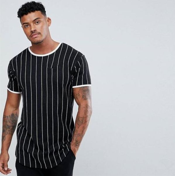 striped mens designer tshirt street style summer black dark green tees longline short sleeved tees, White;black
striped mens designer tshirt street style summer black dark green tees longline short sleeved tees, White;black