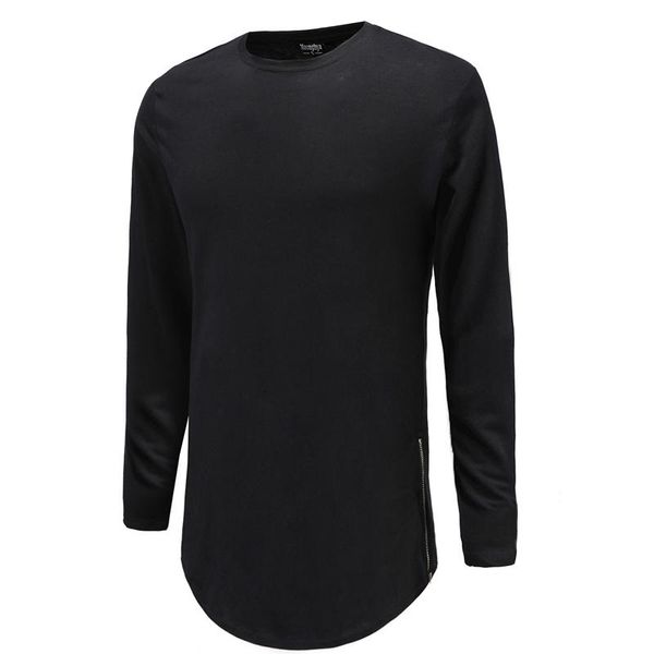 men t shirts super longline long sleeve t -shirt hip hop arc hem with curve hem side zip tee kawaii s-2xl, White;black
men t shirts super longline long sleeve t -shirt hip hop arc hem with curve hem side zip tee kawaii s-2xl, White;black