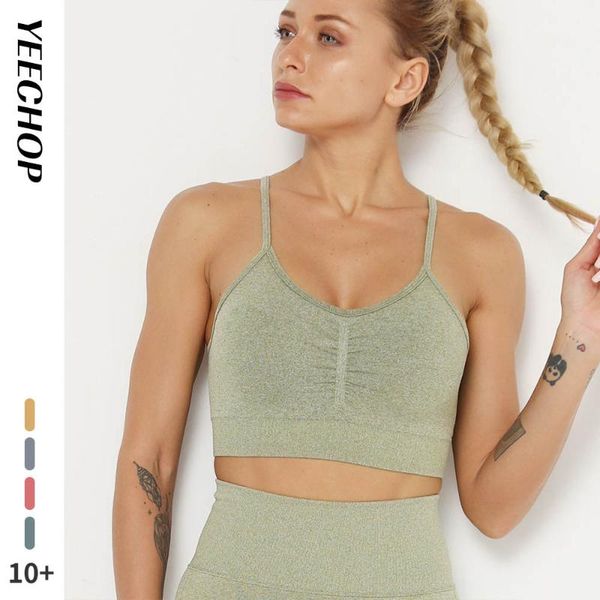 gym clothing yecchop seamless bra women push up bralette elastic tights sports yoga fitness tank crop workout underwear, White;black
gym clothing yecchop seamless bra women push up bralette elastic tights sports yoga fitness tank crop workout underwear, White;black