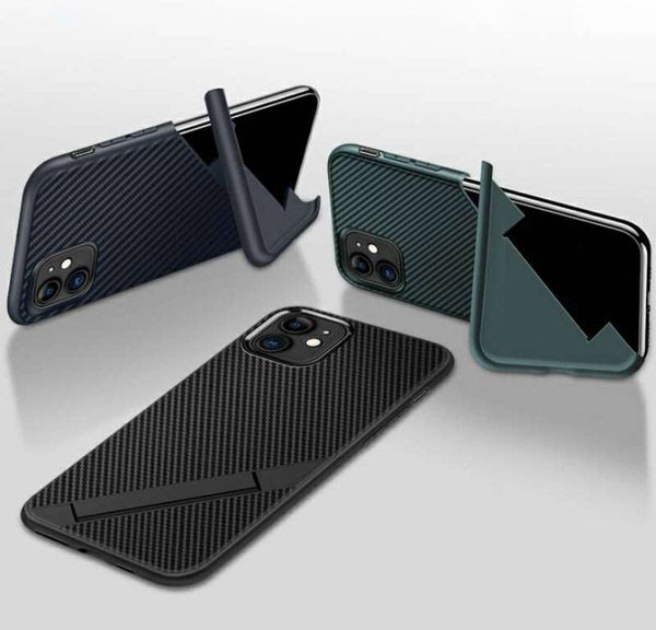 

For iphone 11 pro max fa hion folding fold tand carbon rugged amor ca e cover iphone 6 7 8plu x xr x max