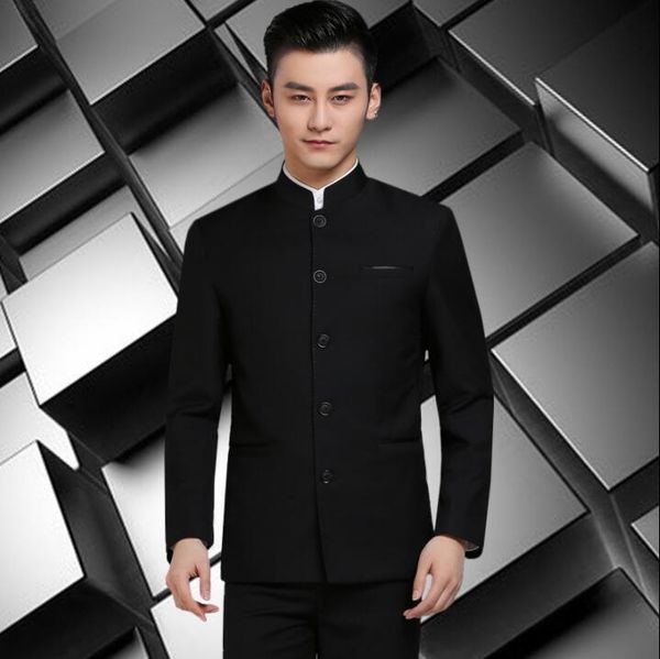 black men chinese tunic suit set pants mens casual suits stand collar business clothes slim spring formal dress men's groom suit, White;black
black men chinese tunic suit set pants mens casual suits stand collar business clothes slim spring formal dress men's groom suit, White;black