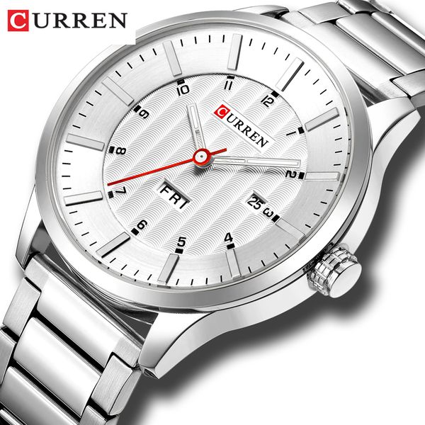 curren mens watches fashion stainless steel band watches classic business quartz wristwatch for male clock with calendar, Slivery;brown
curren mens watches fashion stainless steel band watches classic business quartz wristwatch for male clock with calendar, Slivery;brown