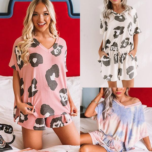 two piece tie dye printed suit women leopard v neck drawstring high waist shorts pajamas sets loungewear nightwear sleepwear, Black;red
two piece tie dye printed suit women leopard v neck drawstring high waist shorts pajamas sets loungewear nightwear sleepwear, Black;red