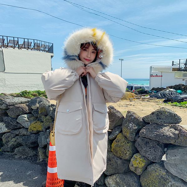 lucyever new parkas woman long korean version winter coat women large fur collar loose hooded padded cotton jacket female parka, Black
lucyever new parkas woman long korean version winter coat women large fur collar loose hooded padded cotton jacket female parka, Black