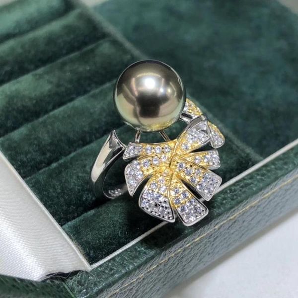 d512 pearl ring fine jewelry 925 sterling silver round 11-12mm nature sea water tahiti black pearls rings for women presents, Golden;silver
d512 pearl ring fine jewelry 925 sterling silver round 11-12mm nature sea water tahiti black pearls rings for women presents, Golden;silver
