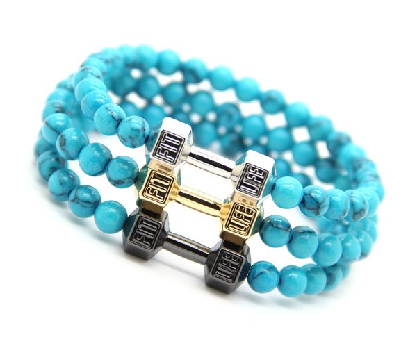 ailatu 6mm simulated stone beads with alloy fitness dumbbell bracelets, powerful barbell jewelry for men's gift, Golden;silver
ailatu 6mm simulated stone beads with alloy fitness dumbbell bracelets, powerful barbell jewelry for men's gift, Golden;silver