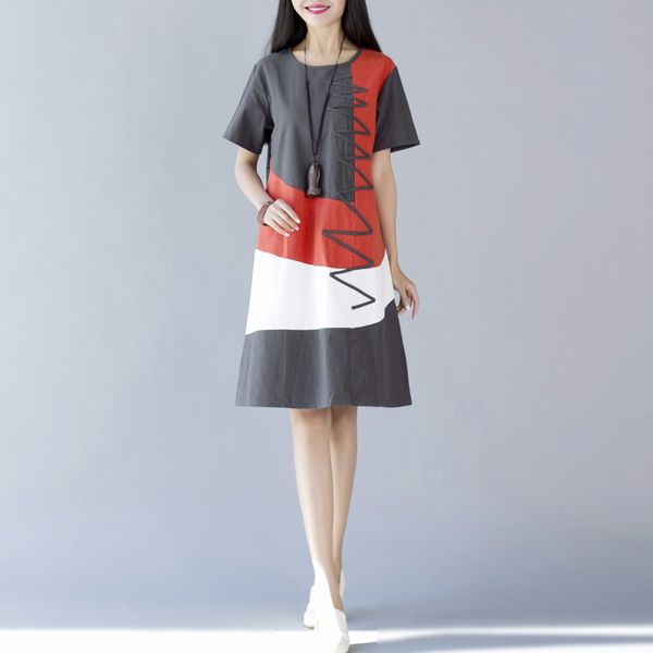 2019 new summer cotton and linen dress short sleeve o-neck a-line women dress casual plus size loose maxi party dresses, Black;gray
2019 new summer cotton and linen dress short sleeve o-neck a-line women dress casual plus size loose maxi party dresses, Black;gray