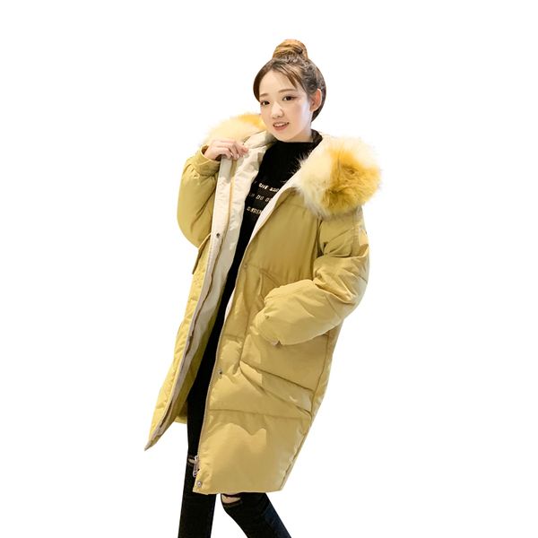 2019 women long parkas winter hooded thick jacket with big fur collar female fashion coat lady fashion cold outwear plus size, Black
2019 women long parkas winter hooded thick jacket with big fur collar female fashion coat lady fashion cold outwear plus size, Black