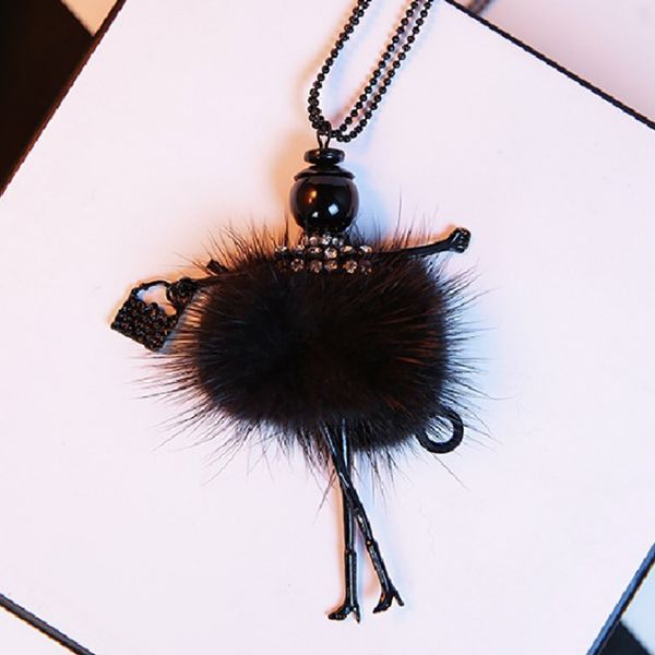 2018 new fashion crystal dancing girl mink hair doll necklace long sweater chain necklaces for women lovely 2 color jewelry 8, Silver
2018 new fashion crystal dancing girl mink hair doll necklace long sweater chain necklaces for women lovely 2 color jewelry 8, Silver